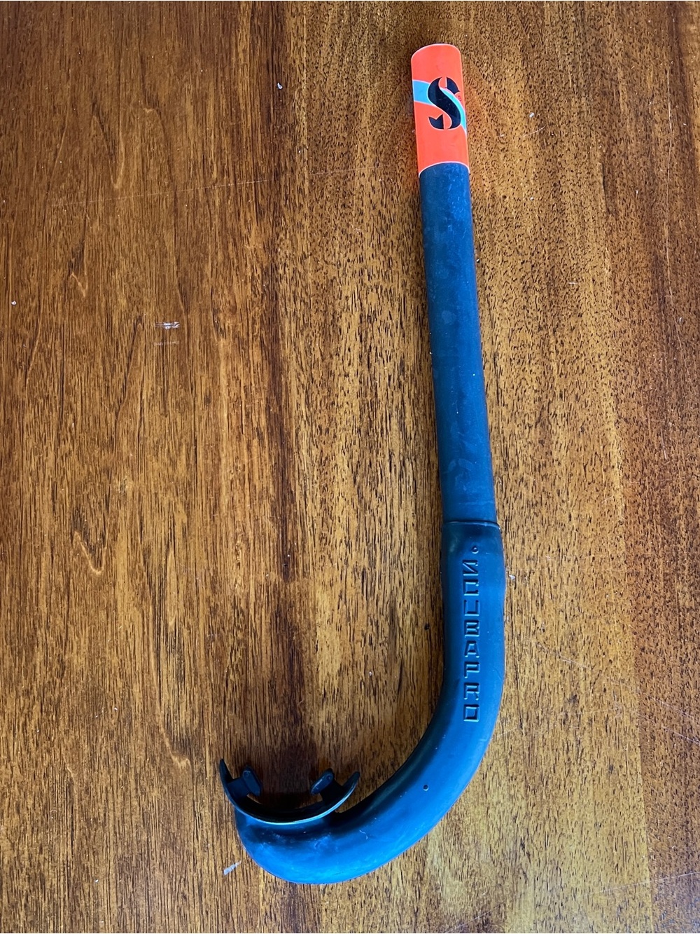 Vintage Scubapro Snorkel Black With Orange/Red